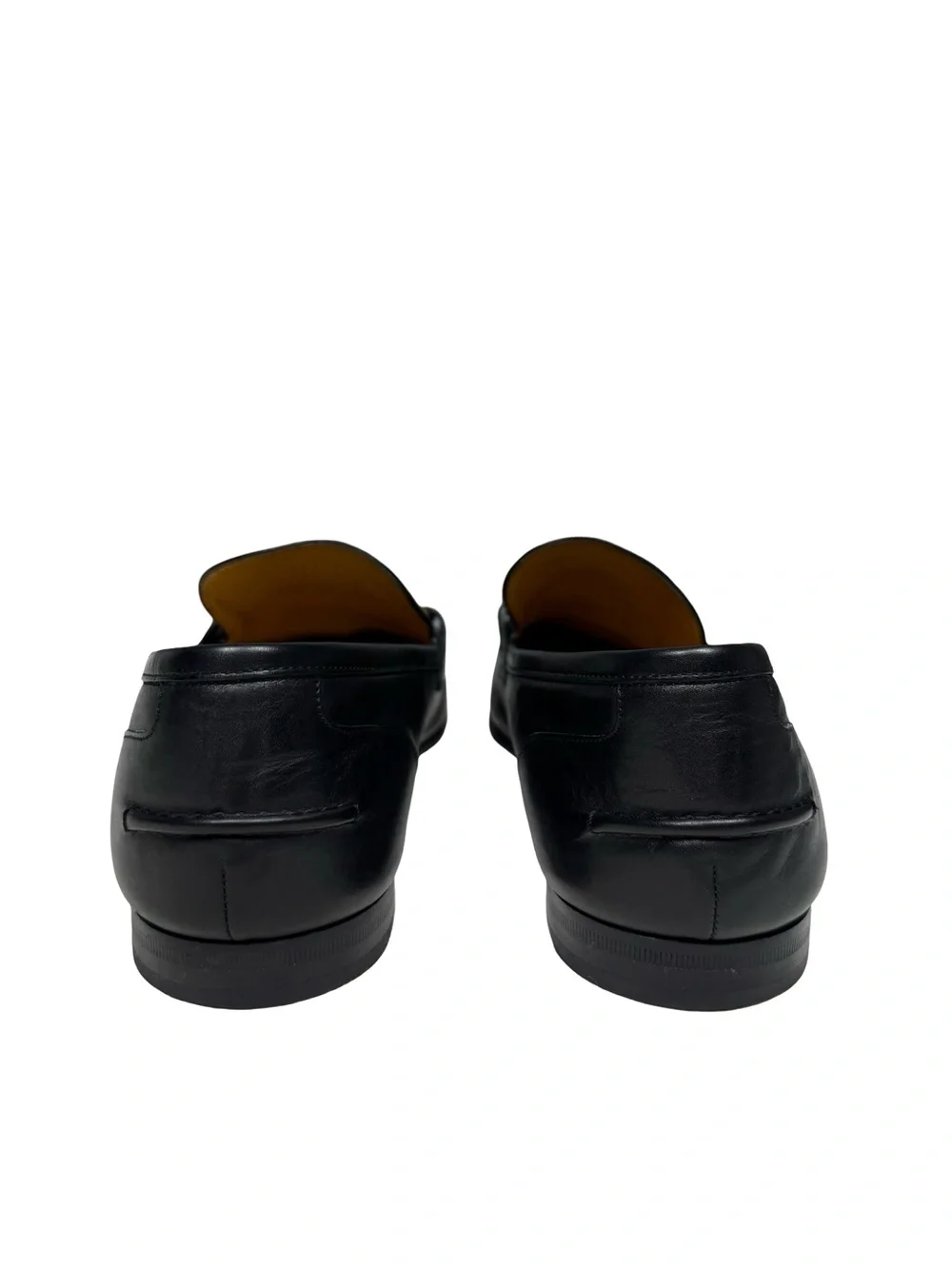 Gucci Jordaan Black Leather Horsebit Loafers Mens 10.5 Designer Luxury Italian